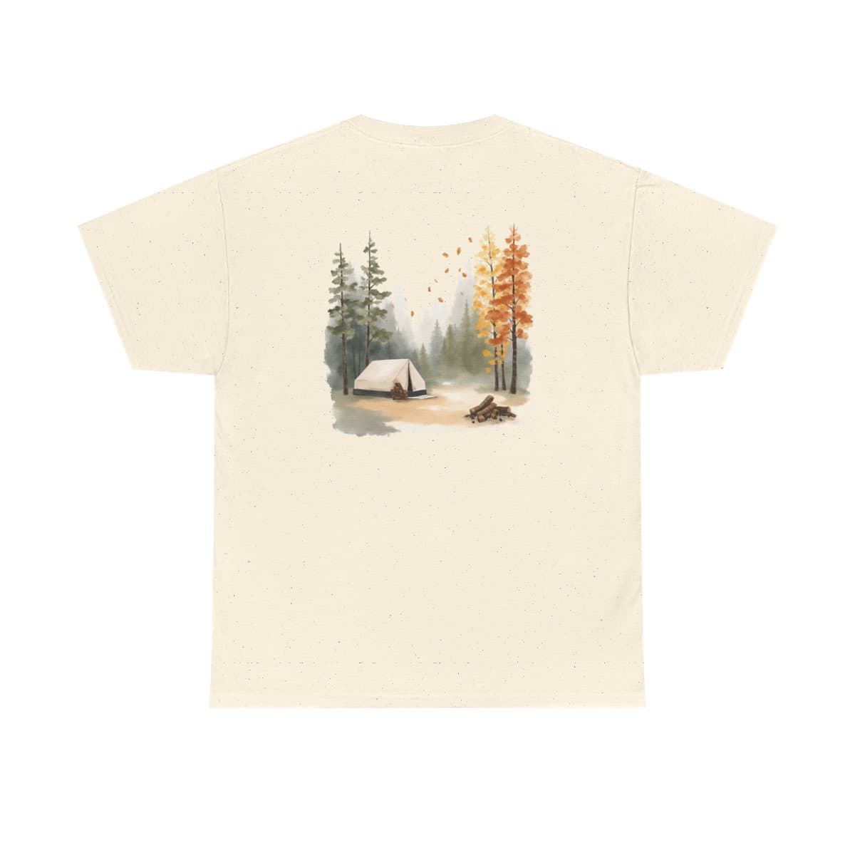 Autumn Woods Camp printed on a t-shirt