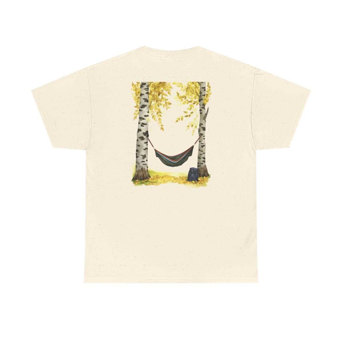 Birch Grove Hammock printed on a t-shirt