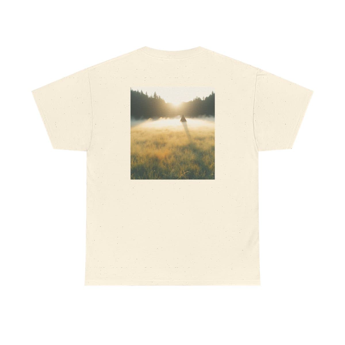 Meadow Morning Mist printed on a t-shirt