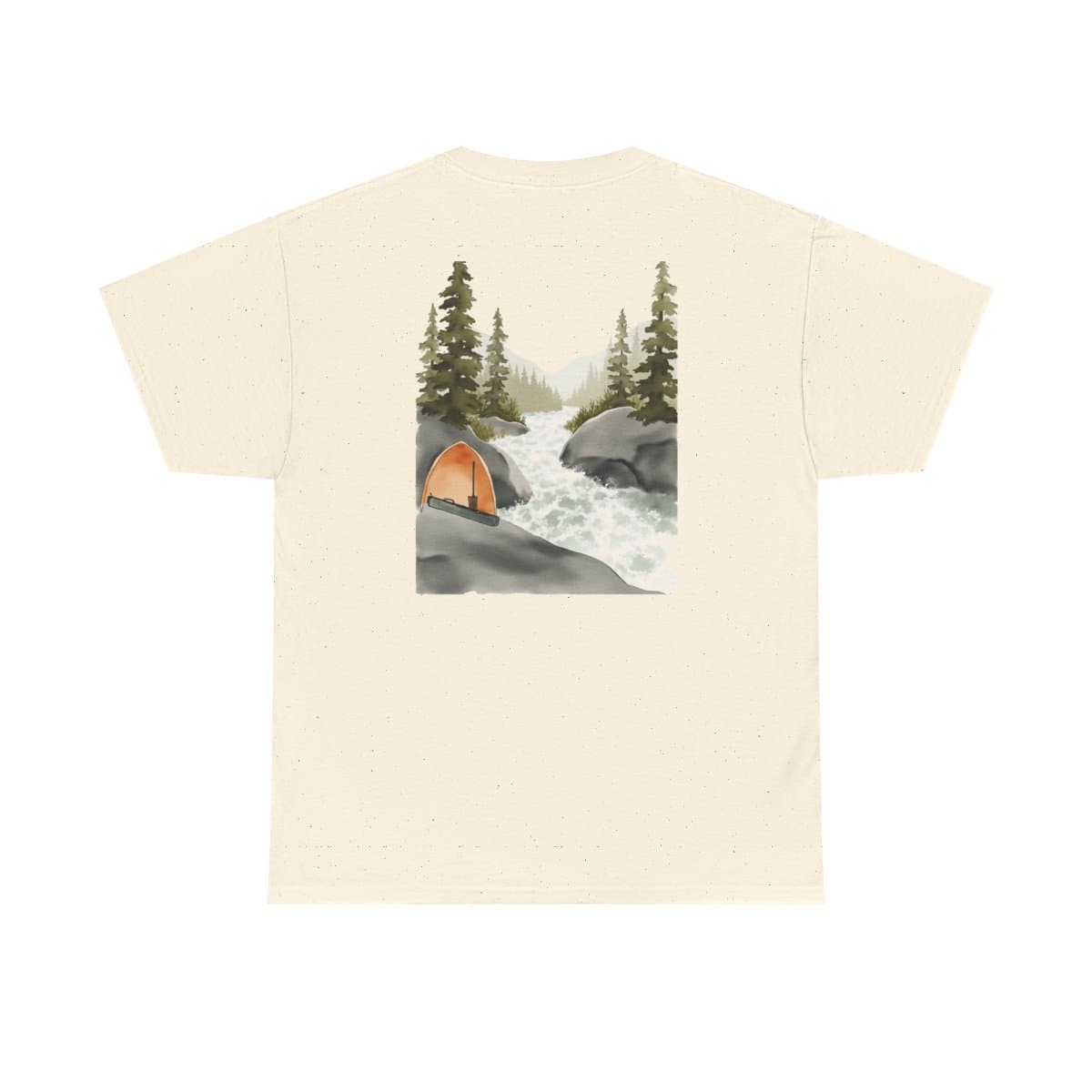 River Rapids Camp printed on a t-shirt